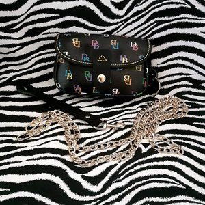5 Ways to Wear-Dooney & Bourke Textured Black Beauty W/Colorful Initial Wristlet